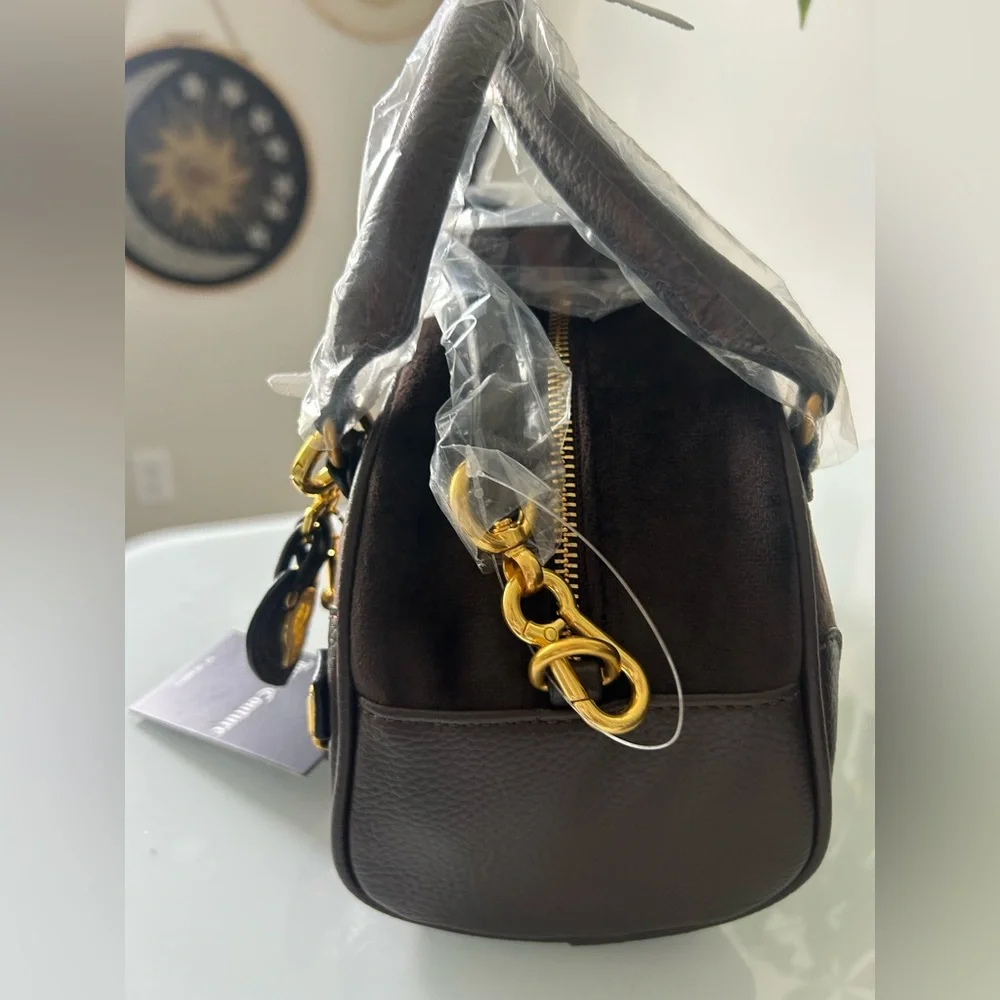 Juicy Couture UK Brown velour Scottie Dog satchel Bowler Bag